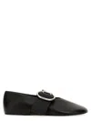 Jil Sander Smooth Leather Ballerinas In Black