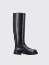 Jil Sander Round Toe Knee-high Boots In Schwarz