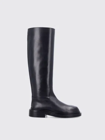 Jil Sander Round Toe Knee-high Boots In Black