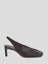 Jil Sander Leather Slingback In Purple