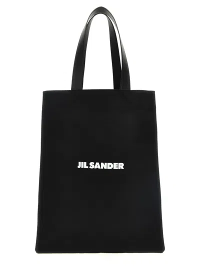 Jil Sander 'flat Shopper' Medium Shopping In Black