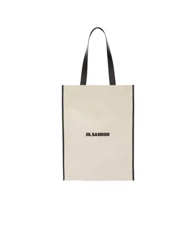 JIL SANDER JIL SANDER LOGO PRINTED MEDIUM TOTE BAG