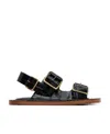 Jil Sander Flat-soled Sandals After Pin Buckle In Black