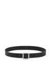 Jil Sander Square Buckle Adjustable Belt 3.5cm In Black