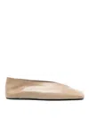 Jil Sander Sandy-colored Leather Ballet Flats In Beige