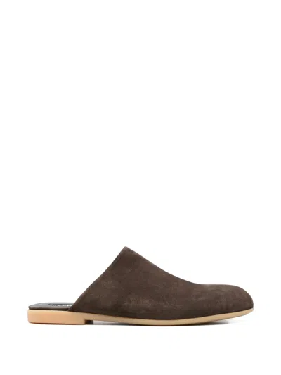 Jil Sander Flat-sole Sandals In Brown