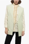 Jil Sander Flax Blend Buttonless Vest With Raw-cut Details