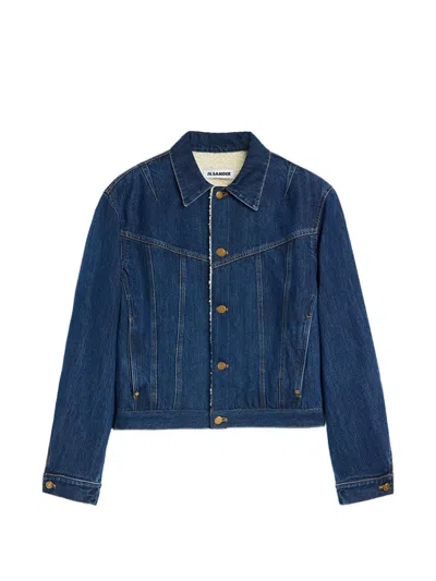 Jil Sander Fleece-lined Denim Jacket In White