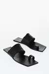 Jil Sander Square Open-toe Leather Sandals In Black