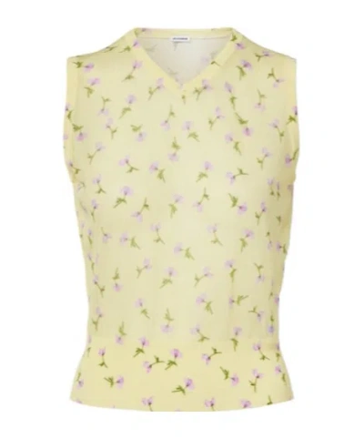 Jil Sander Floral Cotton-blend Top In Yellow