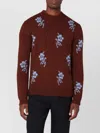 Jil Sander Brick-coloured Alpaca Sweater With Embroidery In Red