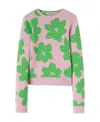 Jil Sander Floral Wool-blend Sweater In Pink