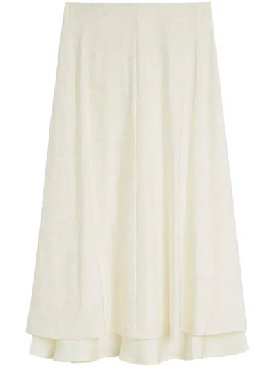 Jil Sander Floral-jacquard Midi Skirt In Coconut