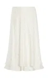 Jil Sander Floral Jacquard Midi Skirt In White