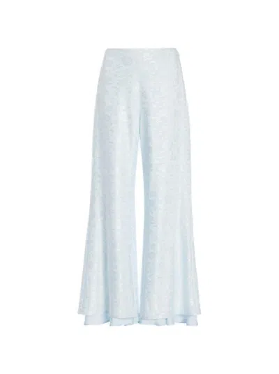 JIL SANDER JIL SANDER FLORAL JACQUARD PANTS - SKY BLUE
