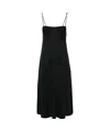 Jil Sander Gathered-bustier Midi Dress In Black