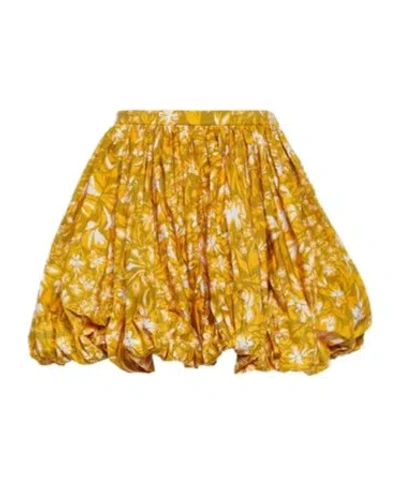 Jil Sander Floral Miniskirt In Yellow