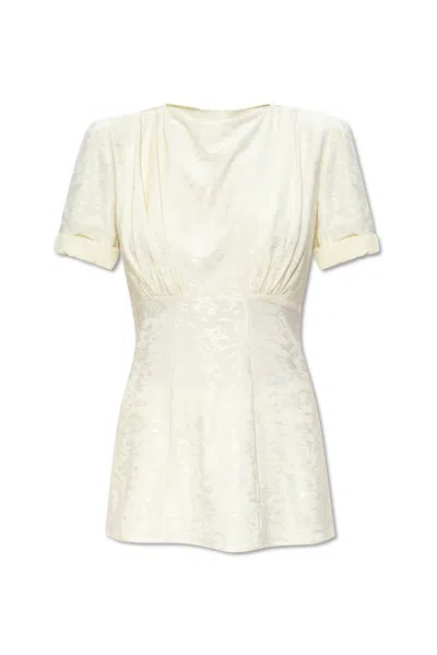 Jil Sander Floral-jacquard Blouse In Beige