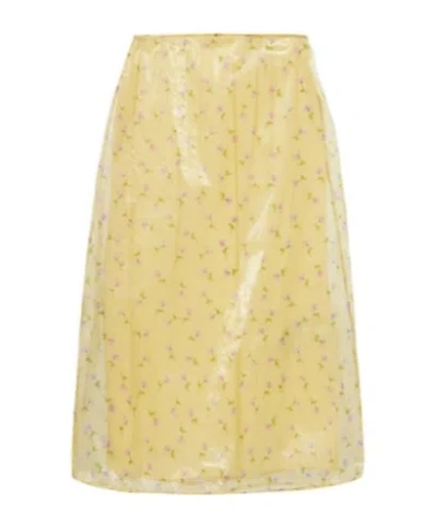 Jil Sander Floral Organdy Midi Skirt In Multi