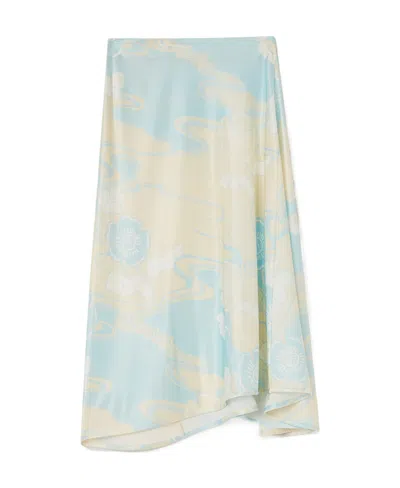 Jil Sander Floral-print Asymmetric Skirt In White