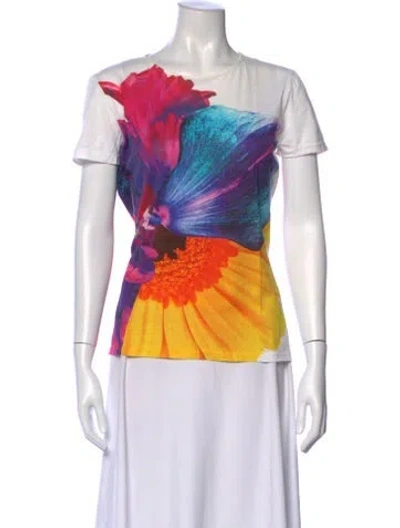 Pre-owned Jil Sander Floral Print Crew Neck T-shirt In Multi