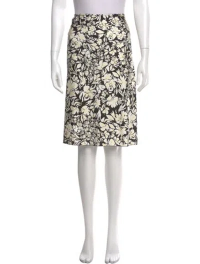 Pre-owned Jil Sander Floral Print Knee-length Skirt In Gray