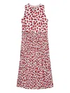 Jil Sander Fluid Viscose Printed Dress In Pink