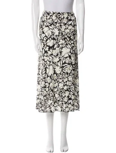 Pre-owned Jil Sander Floral Print Midi Length Skirt In Black