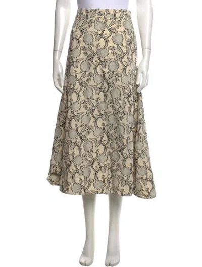 Pre-owned Jil Sander Floral Print Midi Length Skirt W/ Tags In Neutrals