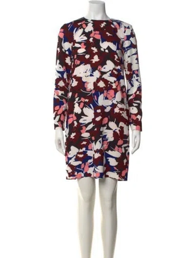 Pre-owned Jil Sander Floral Print Mini Dress In Blue