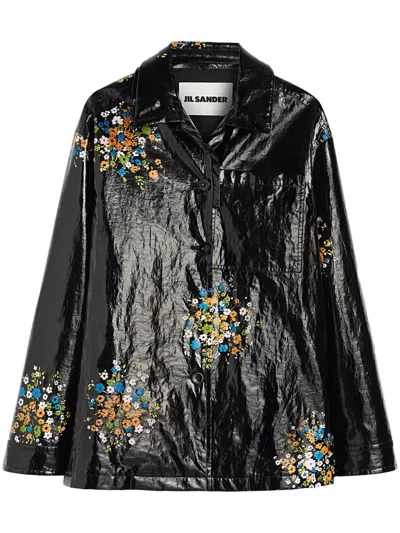 JIL SANDER FLORAL-PRINT OVERSHIRT