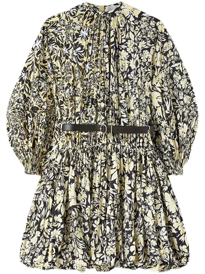 JIL SANDER FLORAL-PRINT PUFFBALL DRESS