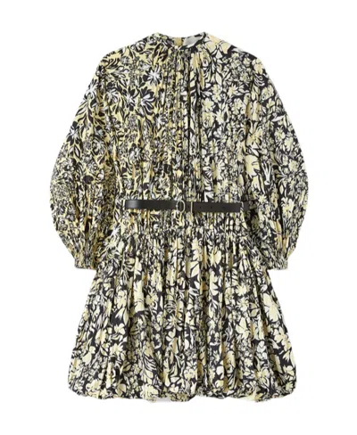 Jil Sander Floral-print Puffball Dress In Multicolor