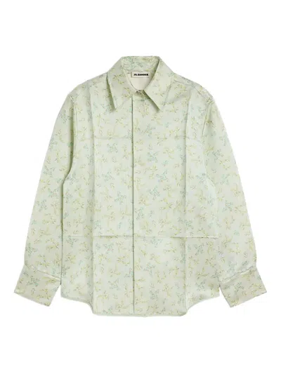 Jil Sander Floral-print Shirt In Green