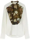 Jil Sander Floral Printed-bib Shirt In White