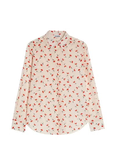Jil Sander Floral-printed Cotton Shirt In Multi