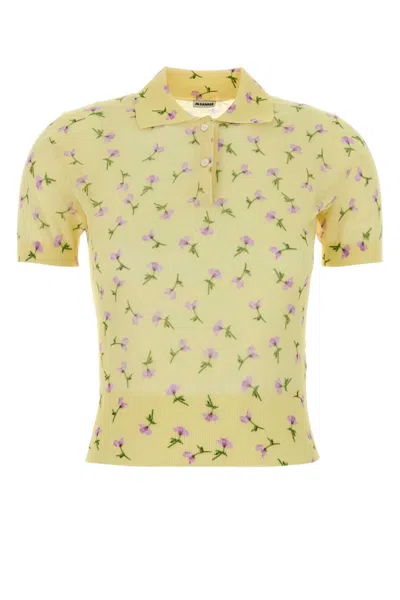 Jil Sander Floral Printed Cotton-blend Polo Shirt