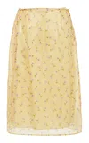 Jil Sander Floral Printed Midi Skirt In Yellow