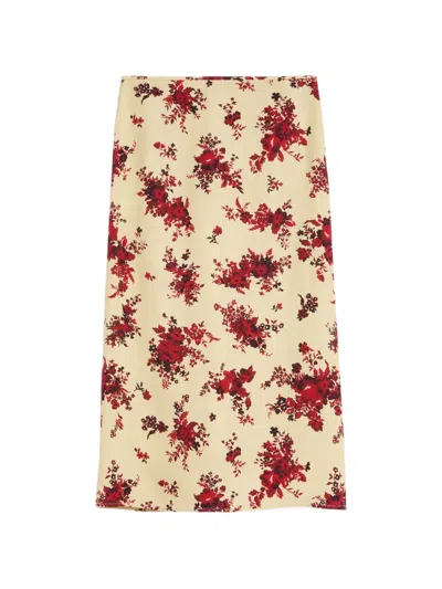 Jil Sander Floral-print A-line Midi Skirt In Multi