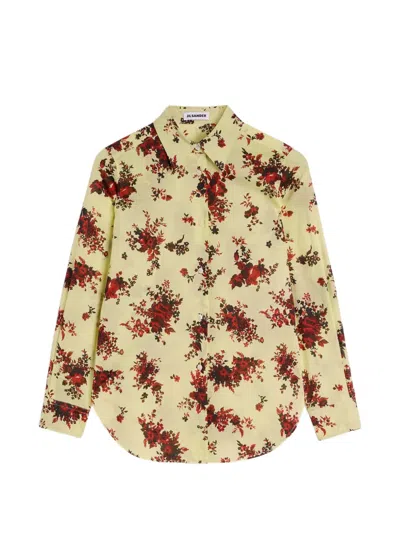 Jil Sander Floral-print Cotton-muslin Shirt In Multi