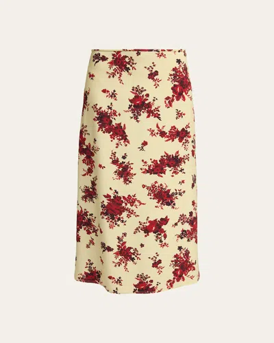 Jil Sander Floral-print Viscose Midi Skirt