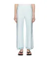 Jil Sander Blue Fluid Viscose Flower Jacquard Trousers In Gray