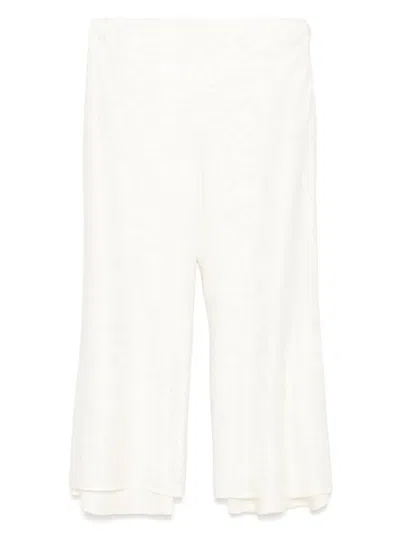 Jil Sander Flower-jacquard Trousers In Neutrals