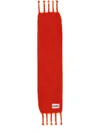 Jil Sander Logo Scarf Featuring Fringed Ends In Red