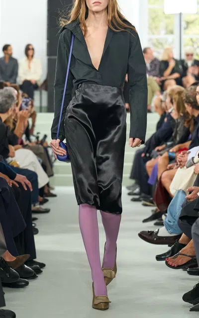 Jil Sander Fluid Midi Skirt In Black