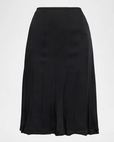 Jil Sander Fluid Raw-edge Trimmed Skirt In Black