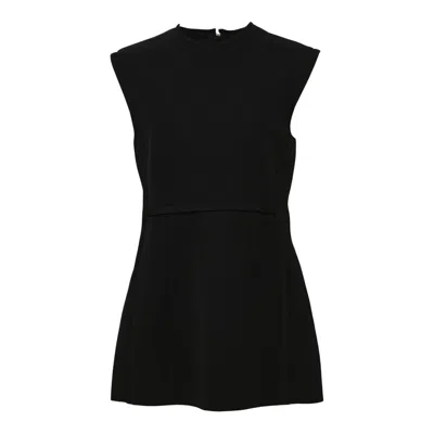 Jil Sander Fluid Silk And Viscose Top In Black
