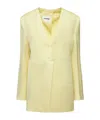 Jil Sander V-neck Jacket With Concealed Closure In Yellow