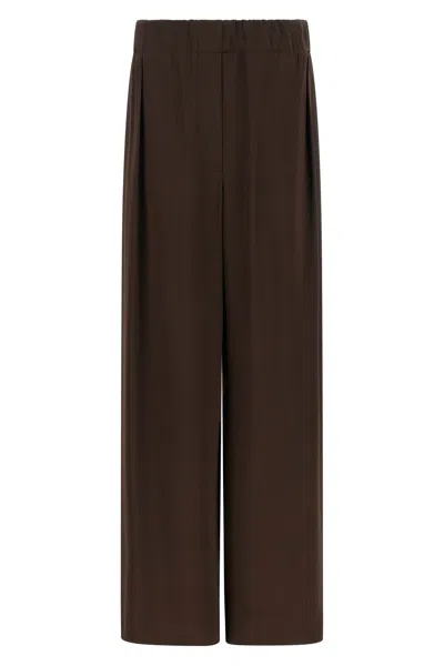 Jil Sander Fluid Viscose Pants In Brown