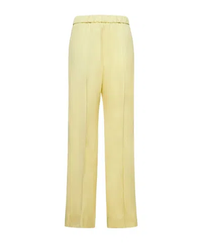 Jil Sander Fluid Viscose Twill Straight Pants In Yellow